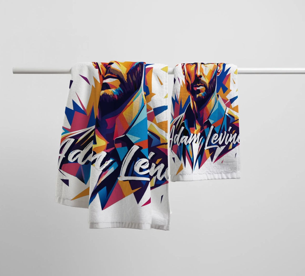 Adam Levine in Wpap Pop Art asciugamano da bagno da vectorartnesia