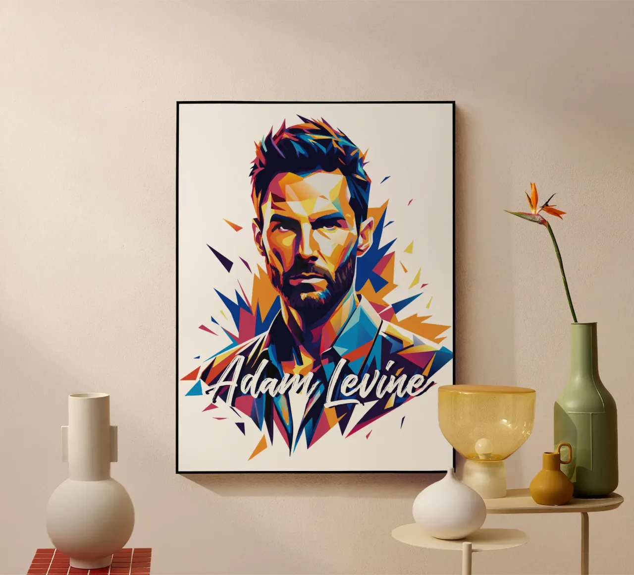 Adam Levine in Wpap Pop Art plexiglass da vectorartnesia