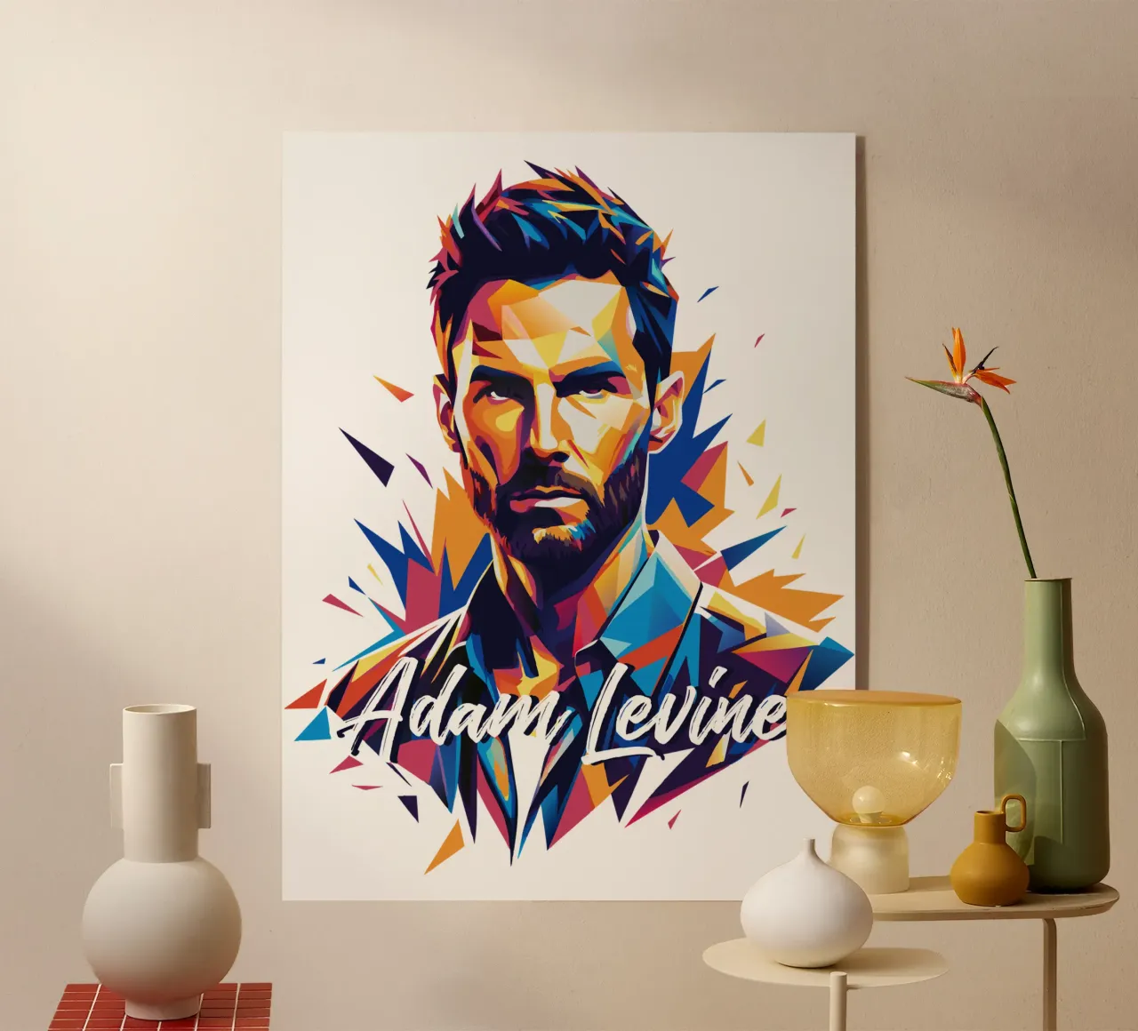Adam Levine in Wpap Pop Art plexiglass da vectorartnesia