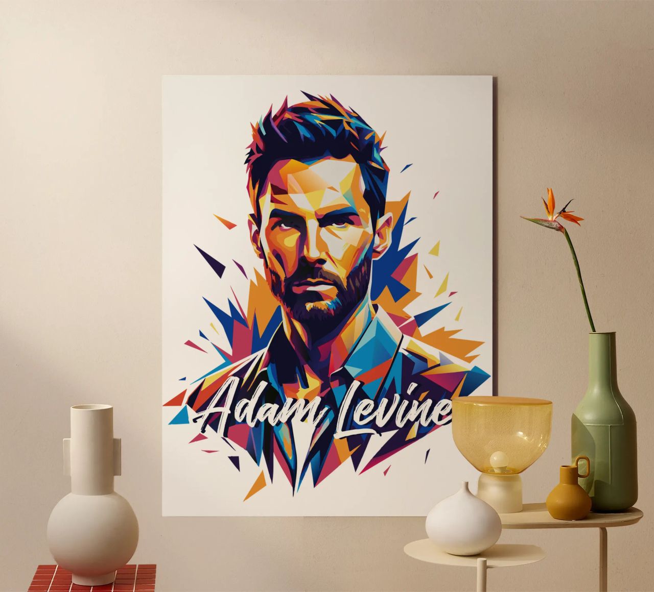 Adam Levine in Wpap Pop Art alluminio dibond da vectorartnesia