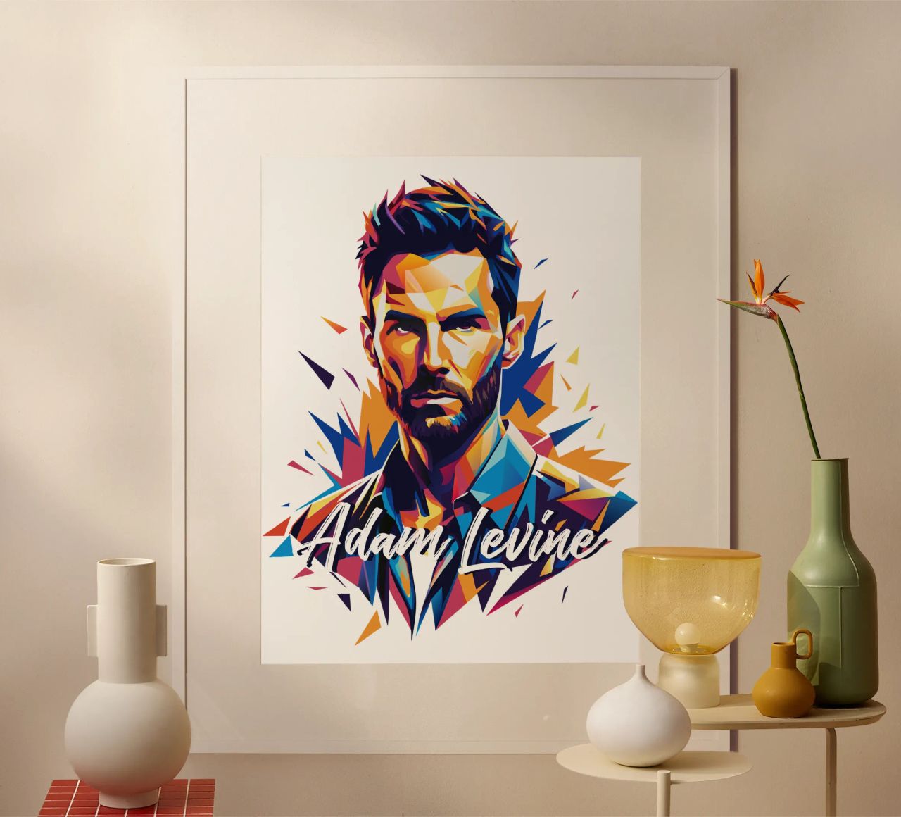 Adam Levine in Wpap Pop Art carta hahnemühle da vectorartnesia