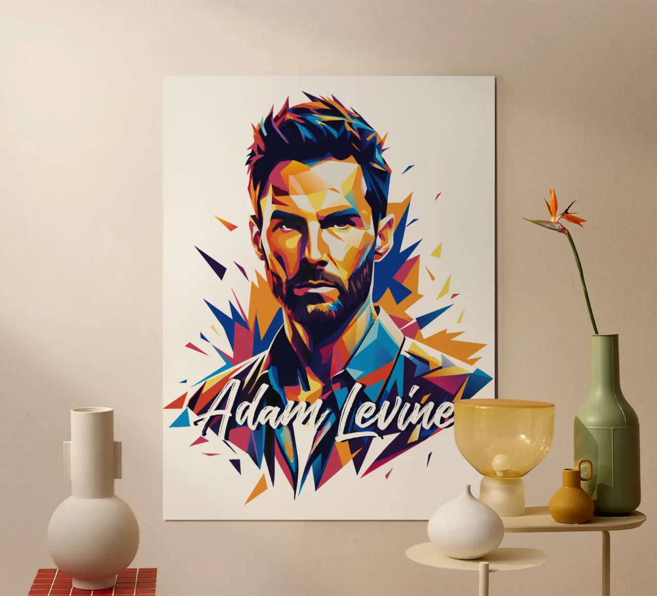 Adam Levine in Wpap Pop Art carta hahnemühle da vectorartnesia