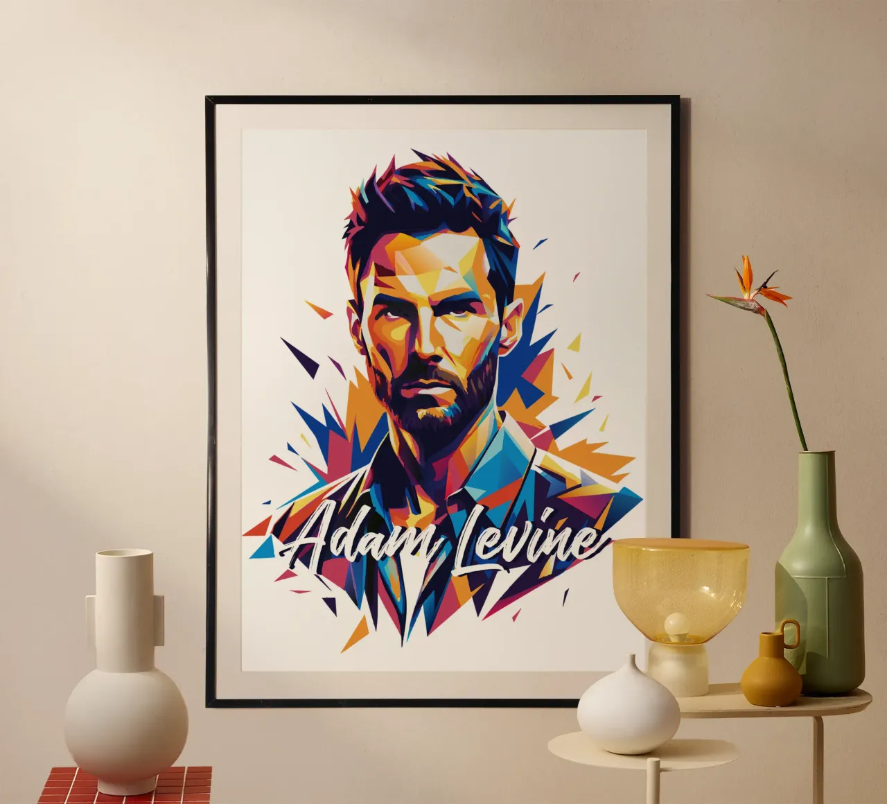 Adam Levine in Wpap Pop Art carta hahnemühle da vectorartnesia