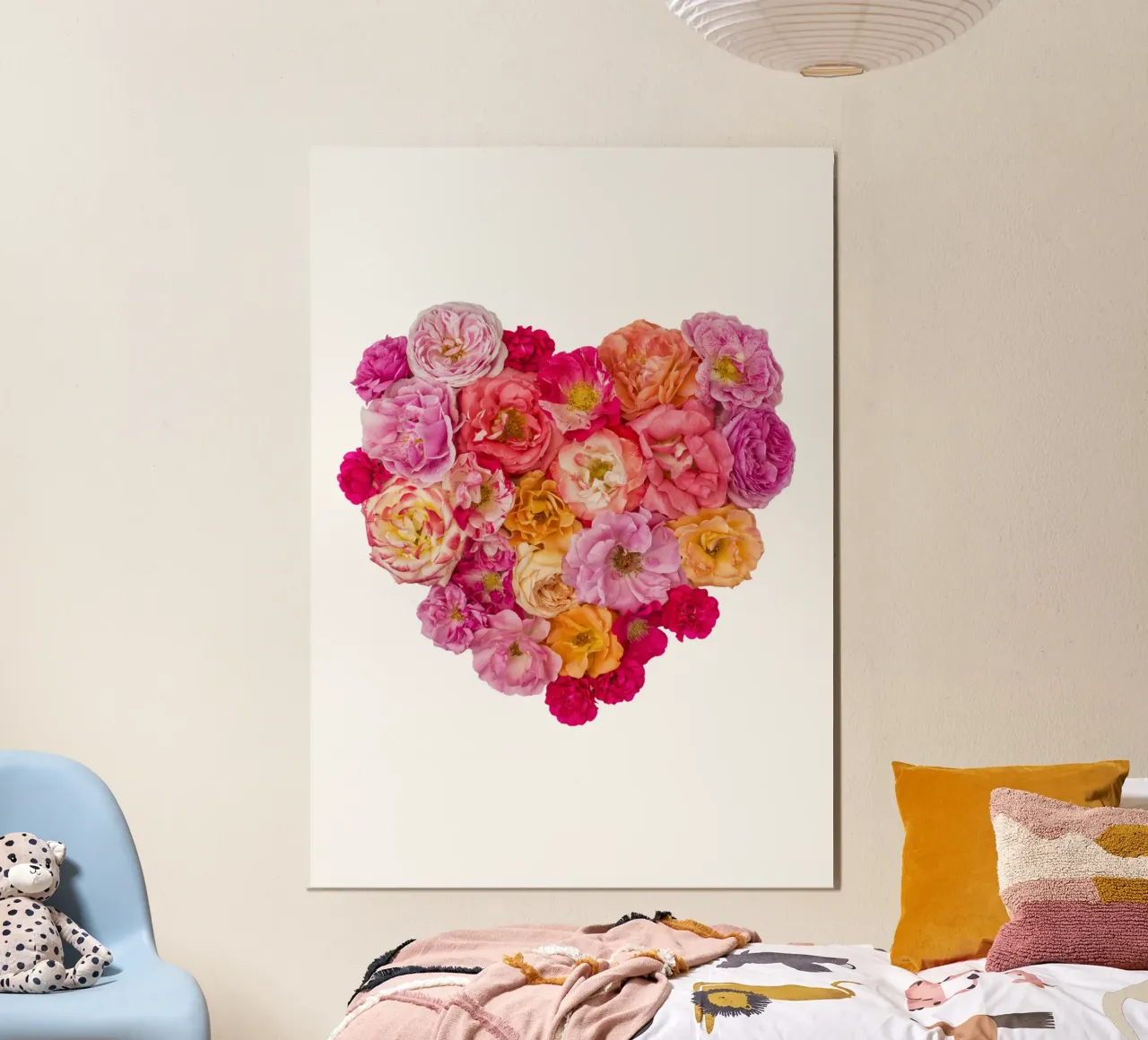 Cuore di rose colorate alluminio dibond da Curious Collections by Marielle Leenders
