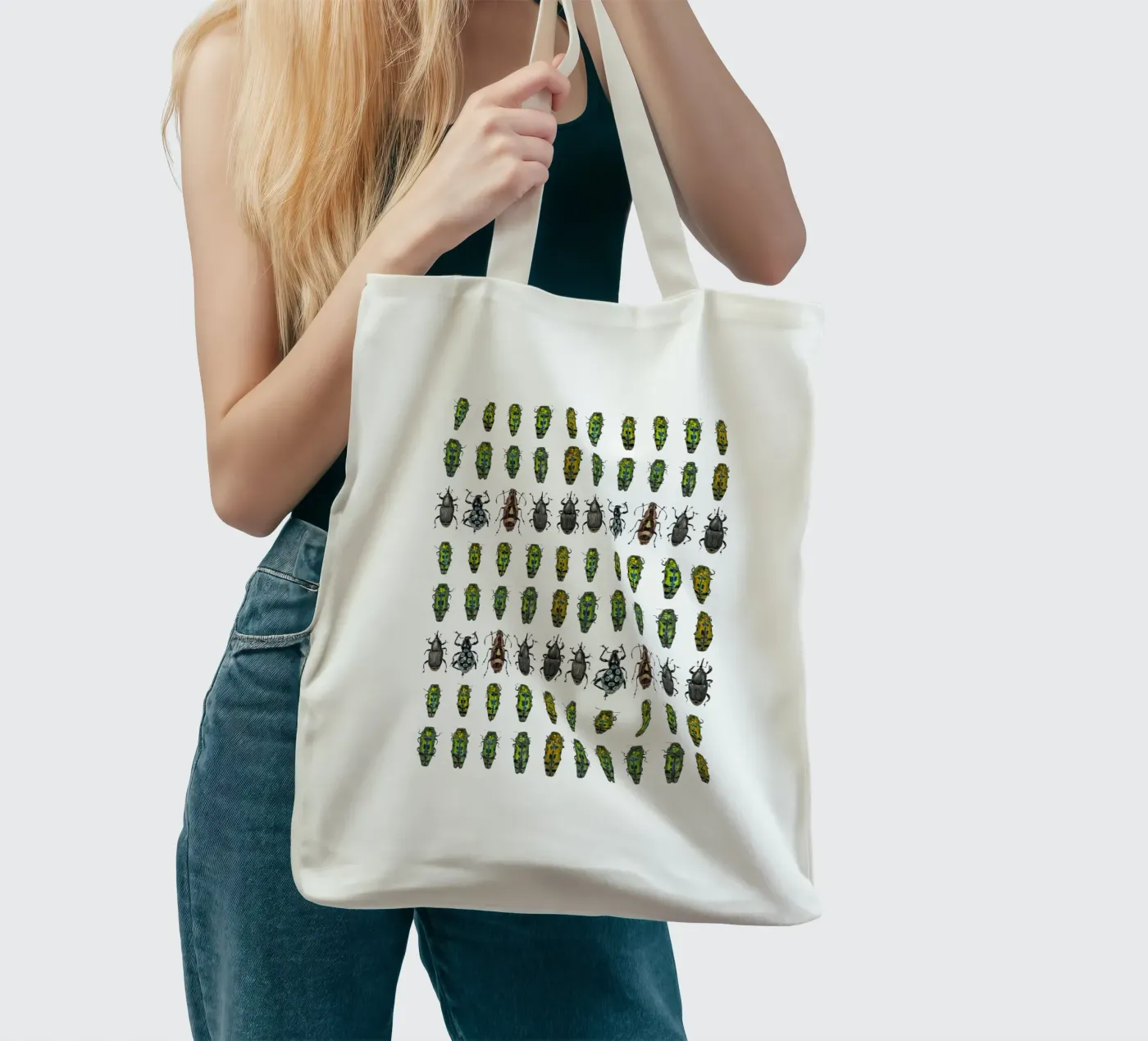 Tiny beetles jute draagtas van Curious Collections by Marielle Leenders