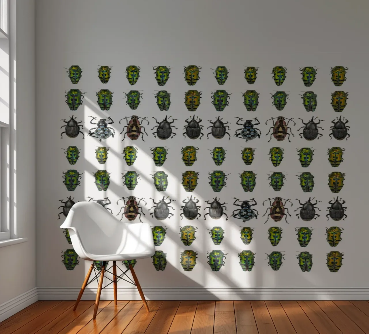 Tiny beetles fotobehang van Curious Collections by Marielle Leenders