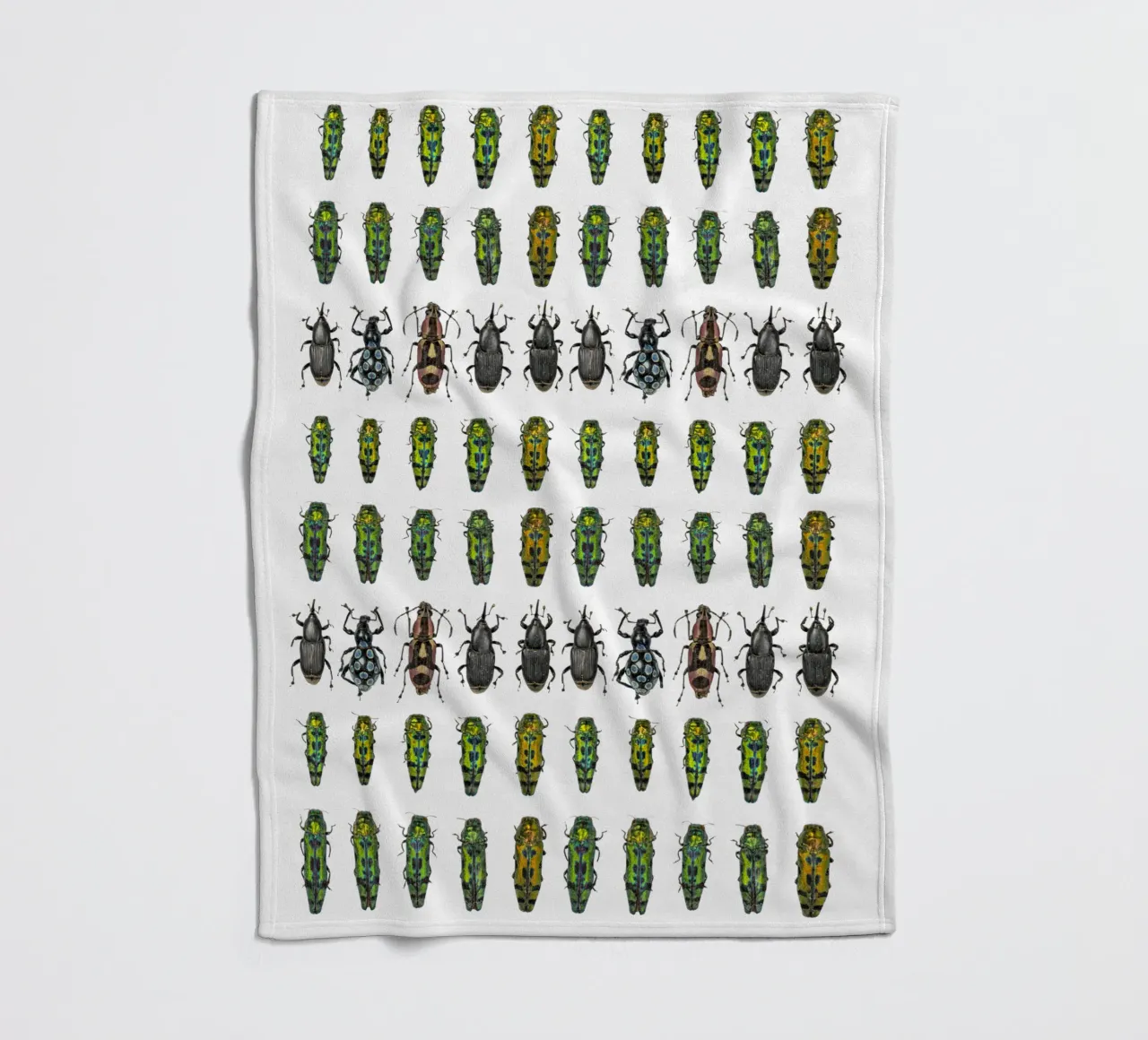 Tiny beetles fleece blanket by Curious Collections by Marielle Leenders