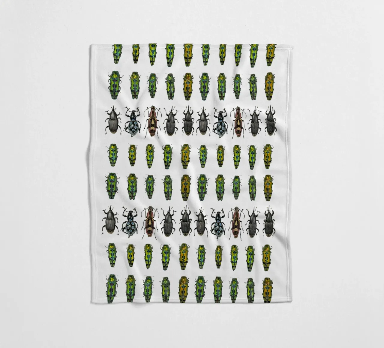Tiny beetles fleece blanket by Curious Collections by Marielle Leenders