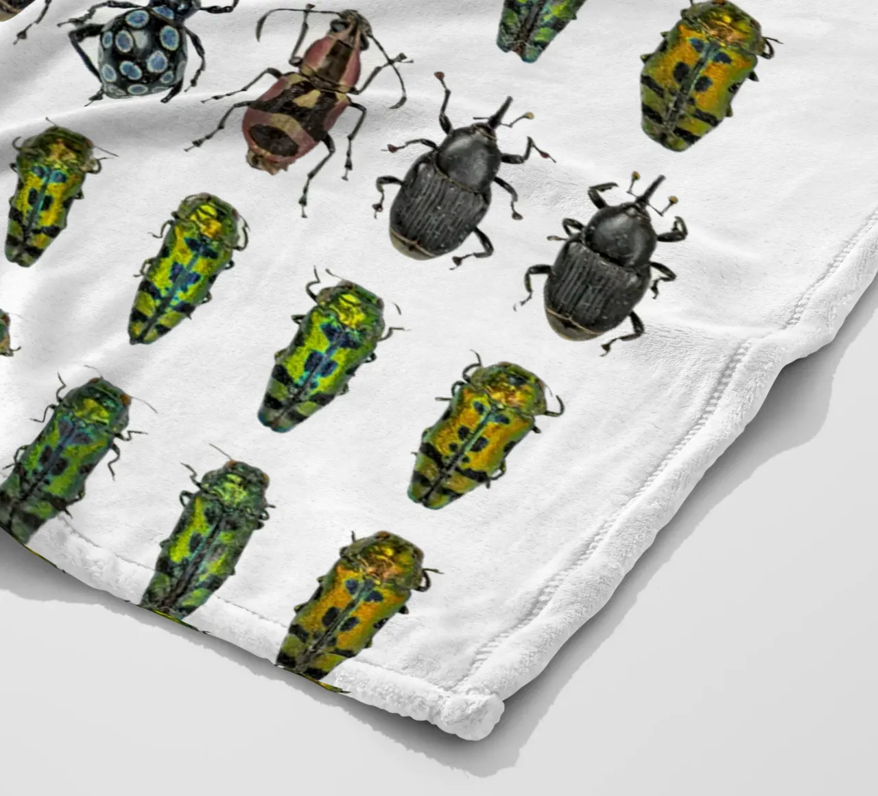 Tiny beetles fleece blanket by Curious Collections by Marielle Leenders