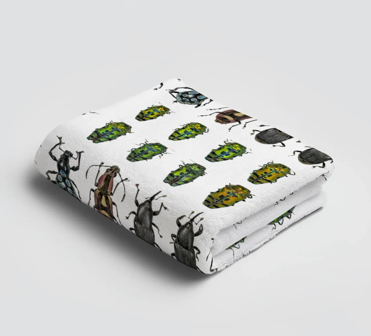Tiny beetles towel by Curious Collections by Marielle Leenders