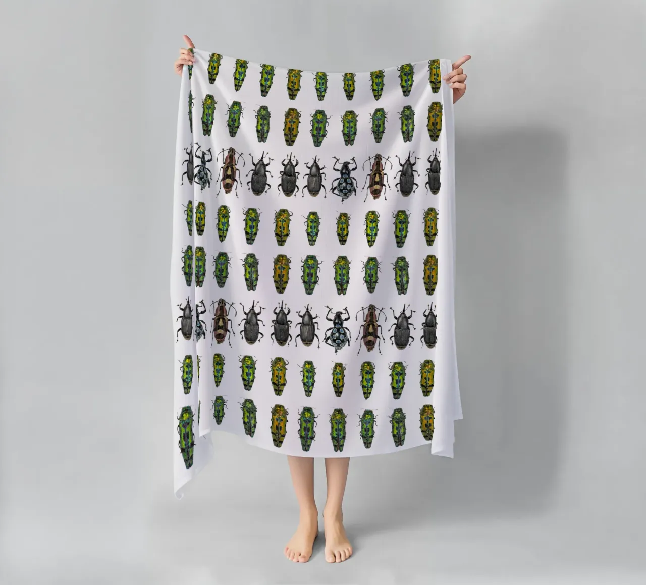 Tiny beetles beach towel by Curious Collections by Marielle Leenders