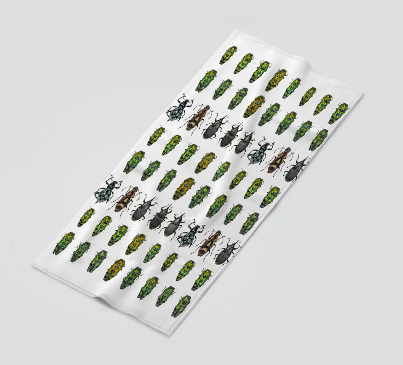 Tiny beetles beach towel by Curious Collections by Marielle Leenders