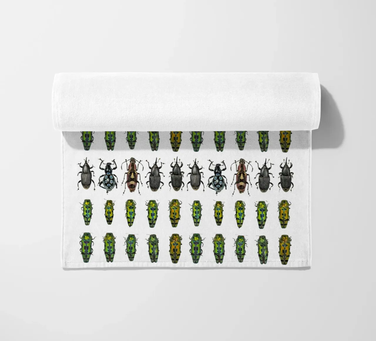Tiny beetles beach towel by Curious Collections by Marielle Leenders