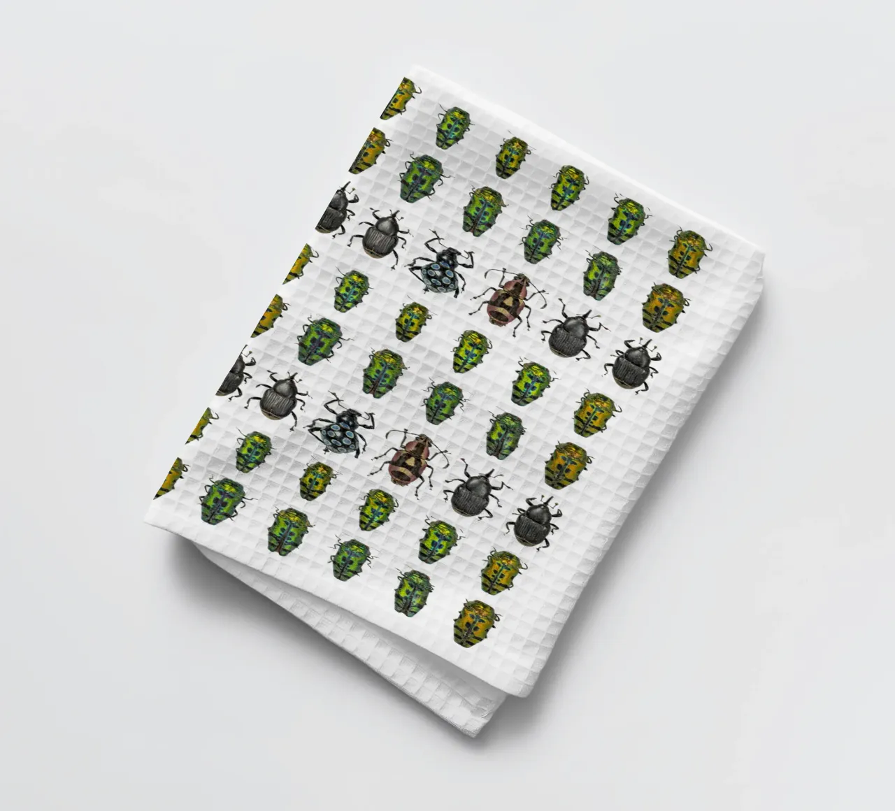 Tiny beetles tea towel by Curious Collections by Marielle Leenders