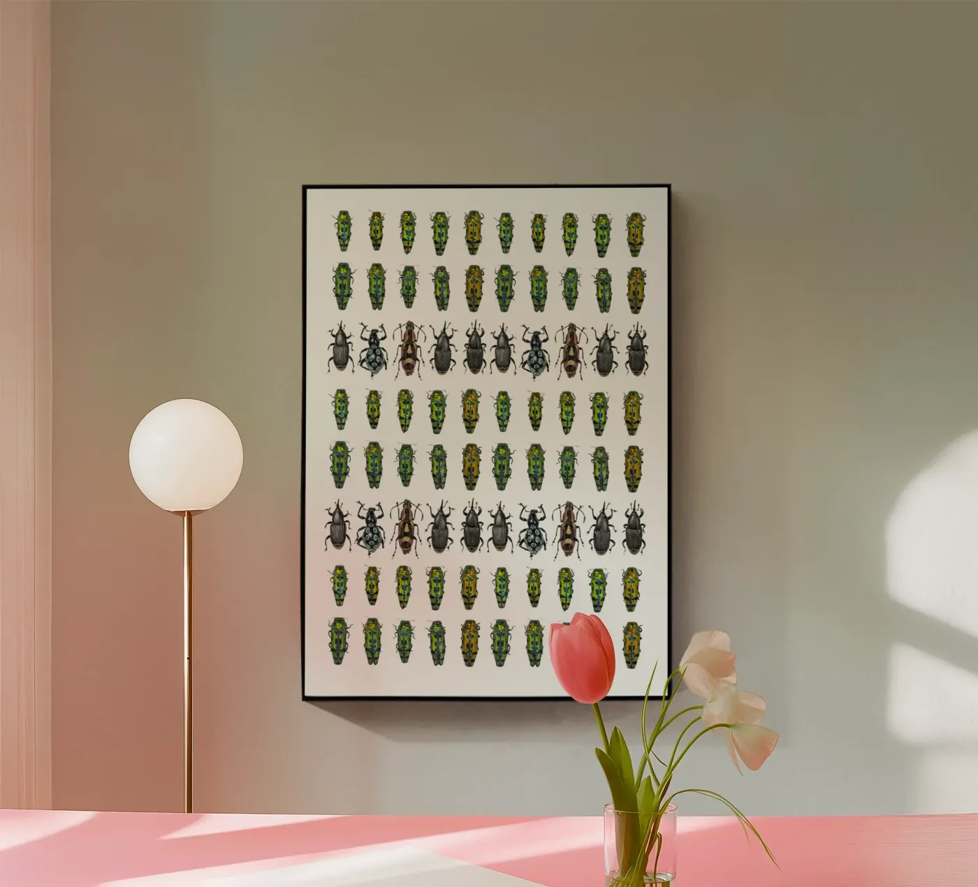 Tiny beetles acryl van Curious Collections by Marielle Leenders