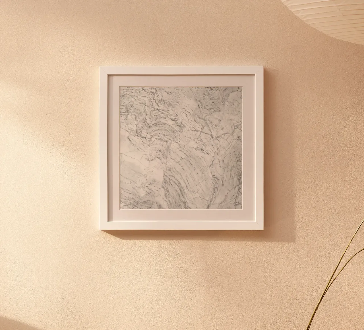 Marmo bianco 12 poster con telaio in legno da amini54