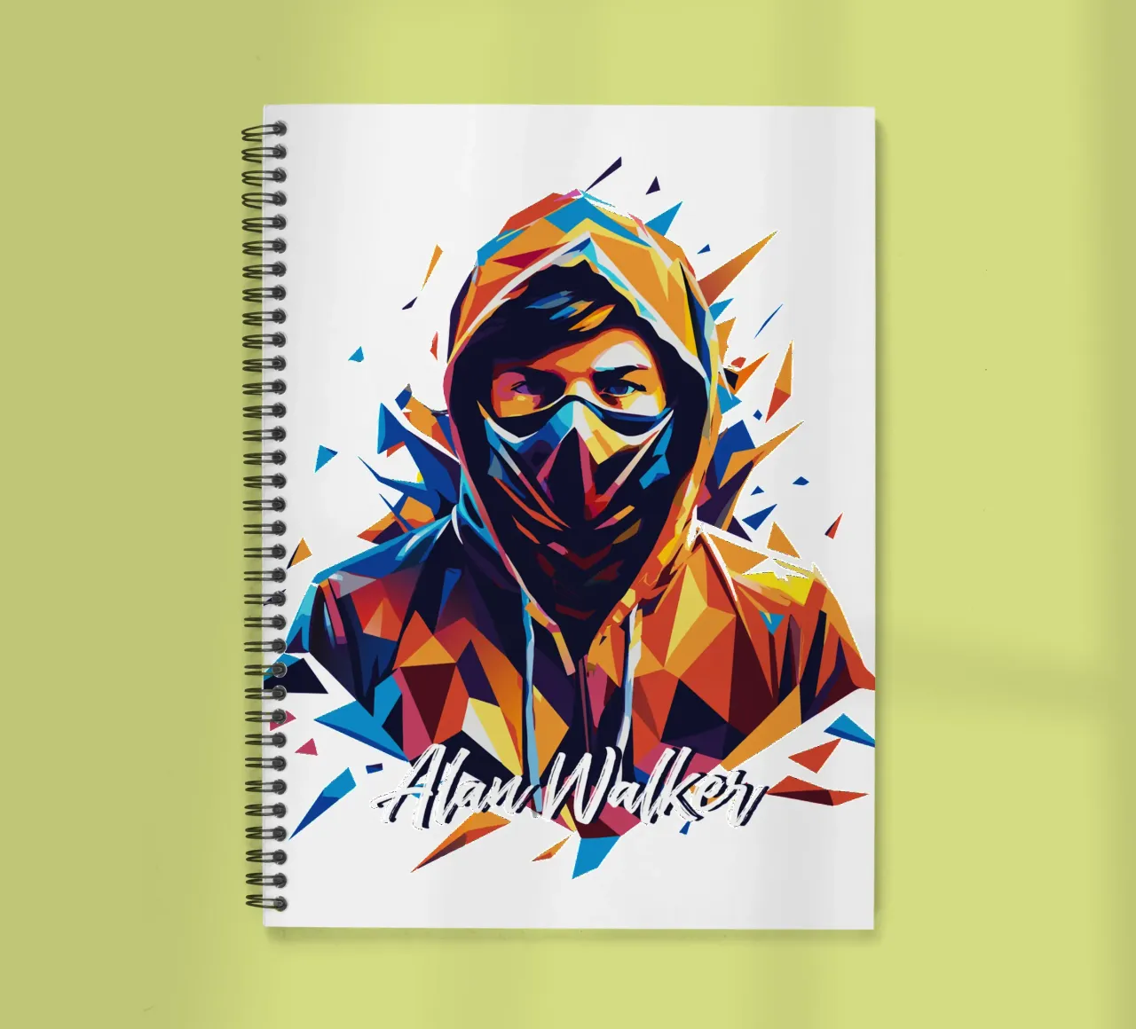 Alan Walker Portrait Wpap Pop Art spiral notebook by vectorartnesia