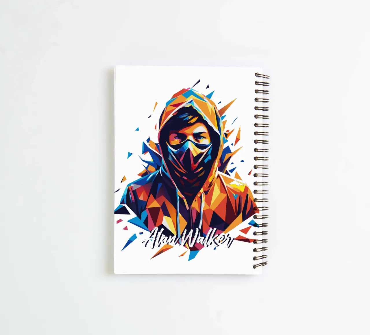 Alan Walker Portrait Wpap Pop Art spiral notebook by vectorartnesia