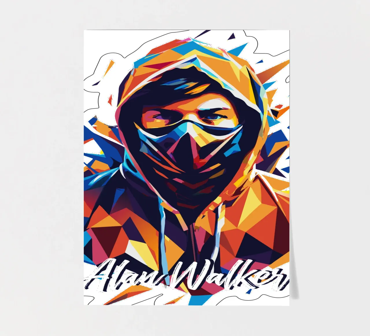 Alan Walker Porträt Wpap Pop Art Stickerbogen von vectorartnesia