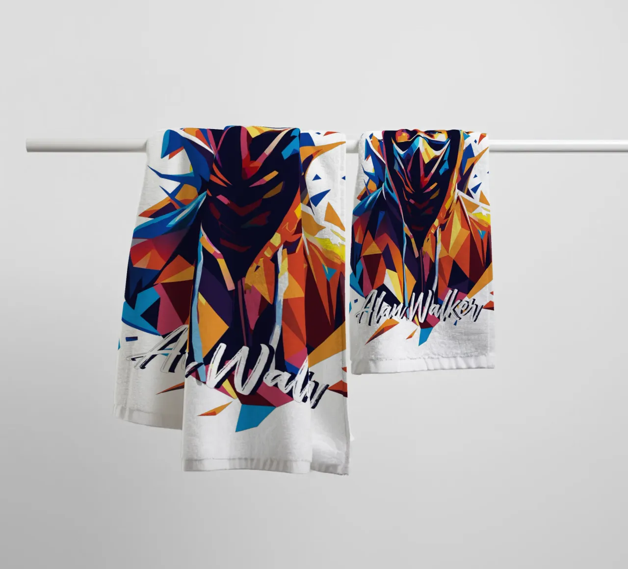 Alan Walker ritratto Wpap Pop Art asciugamano da bagno da vectorartnesia
