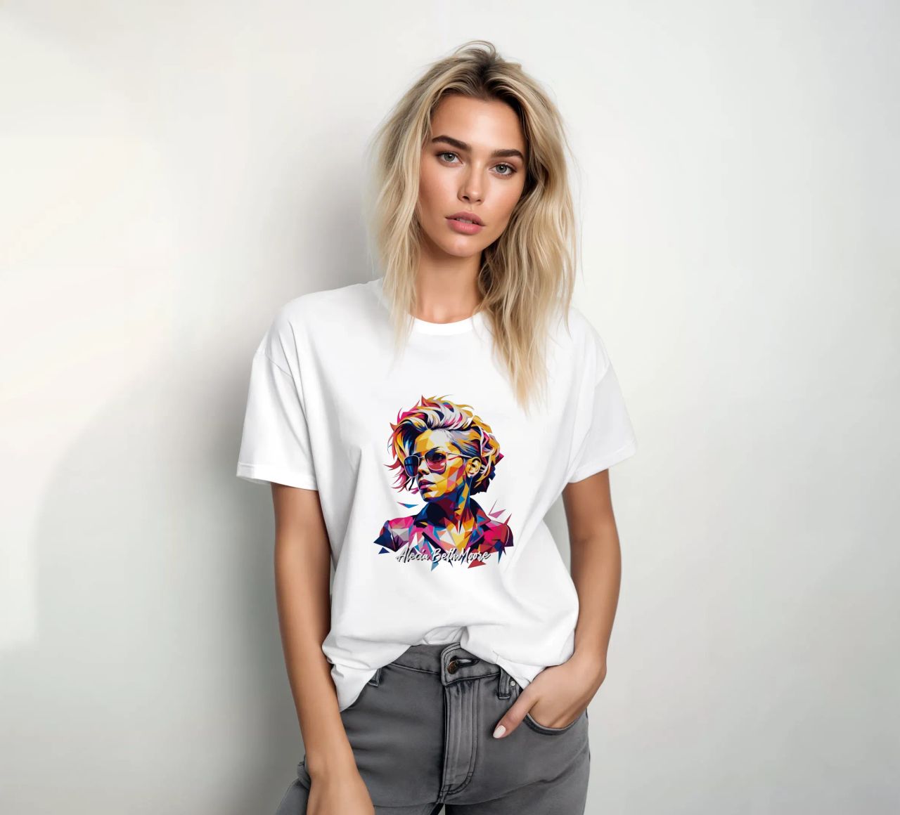 Alecia Beth Moore Portrait in WPAP Pop Art t-shirt da vectorartnesia
