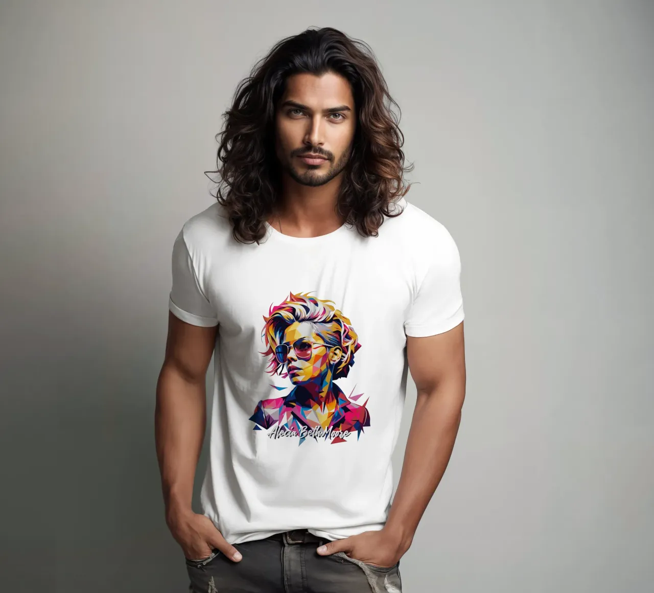 Alecia Beth Moore Portrait in WPAP Pop Art t-shirt by vectorartnesia