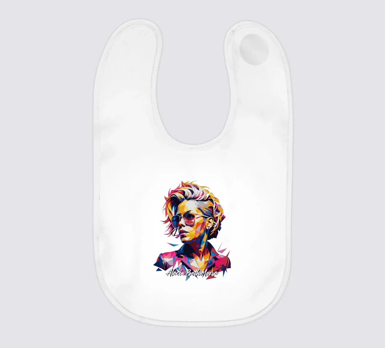 Alecia Beth Moore Portrait in WPAP Pop Art baby bib by vectorartnesia