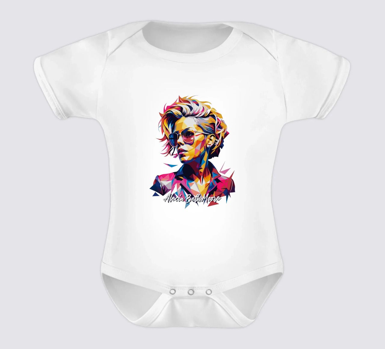 Alecia Beth Moore Portrait in WPAP Pop Art body neonato maniche corte da vectorartnesia