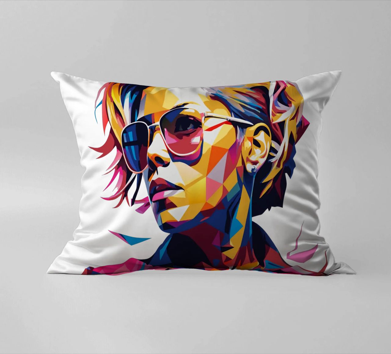 Alecia Beth Moore Portrait in WPAP Pop Art cuscino da vectorartnesia
