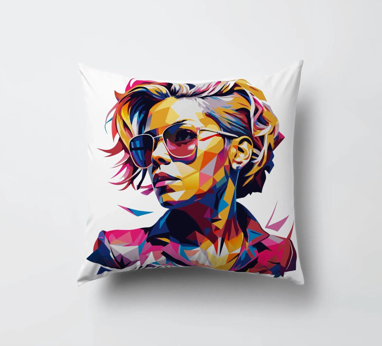 Alecia Beth Moore Portrait in WPAP Pop Art cuscino da vectorartnesia