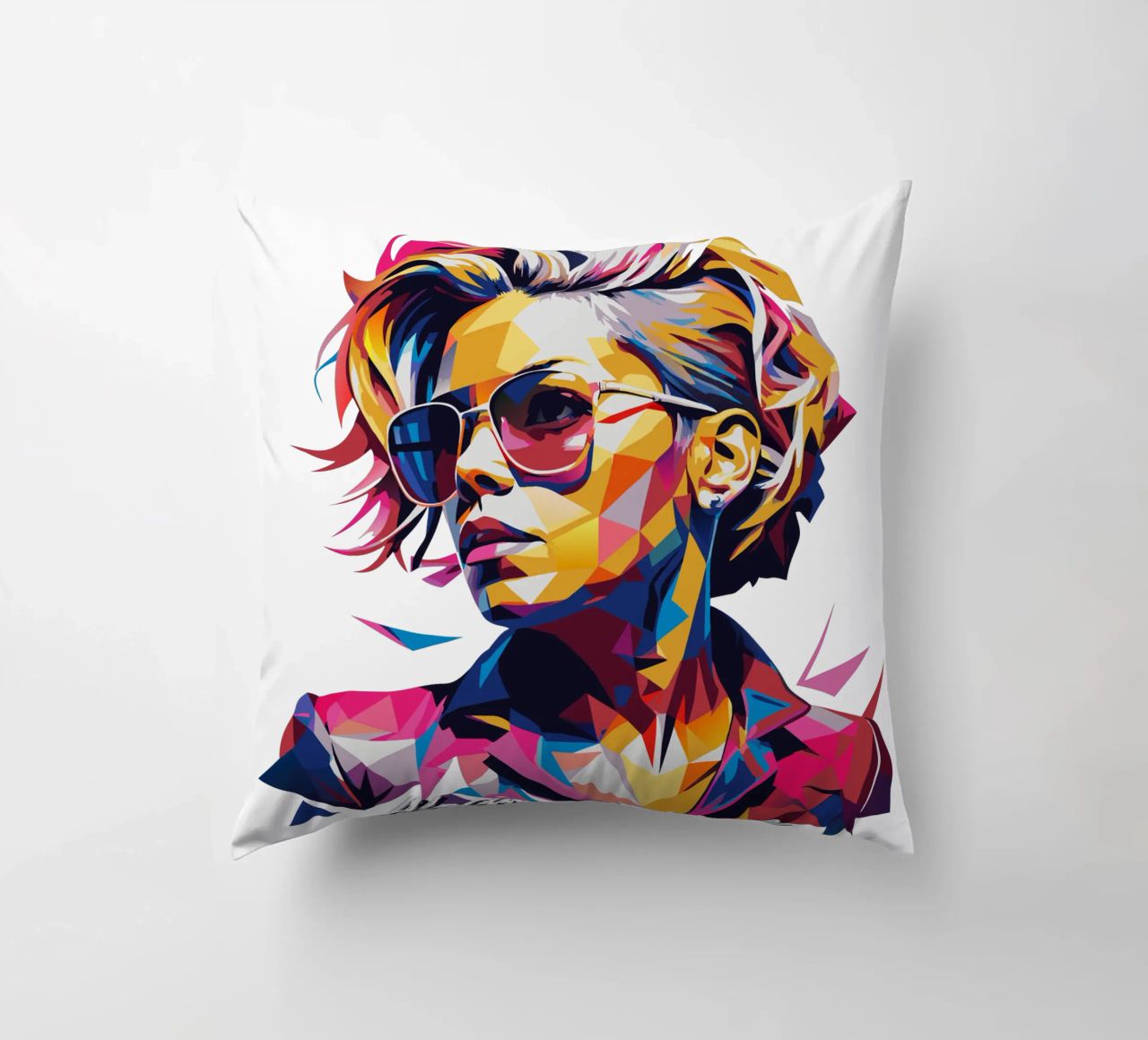Alecia Beth Moore Portrait in WPAP Pop Art cuscino da vectorartnesia