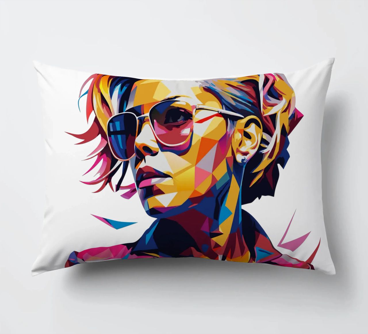 Alecia Beth Moore Portrait in WPAP Pop Art cuscino da vectorartnesia