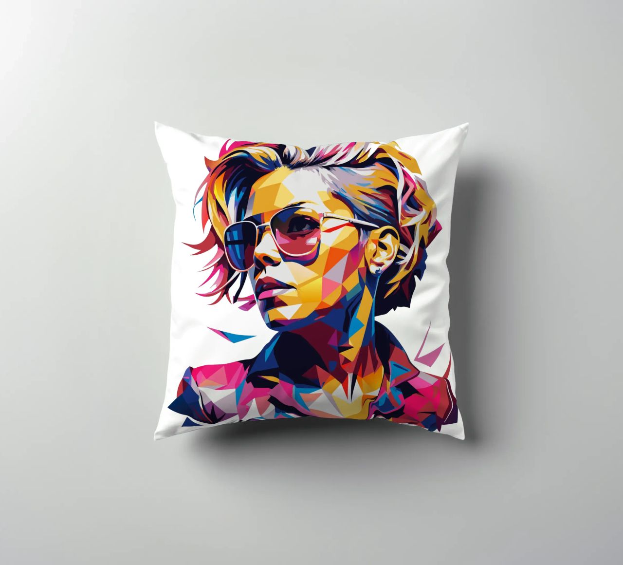Alecia Beth Moore Portrait in WPAP Pop Art cuscino da vectorartnesia