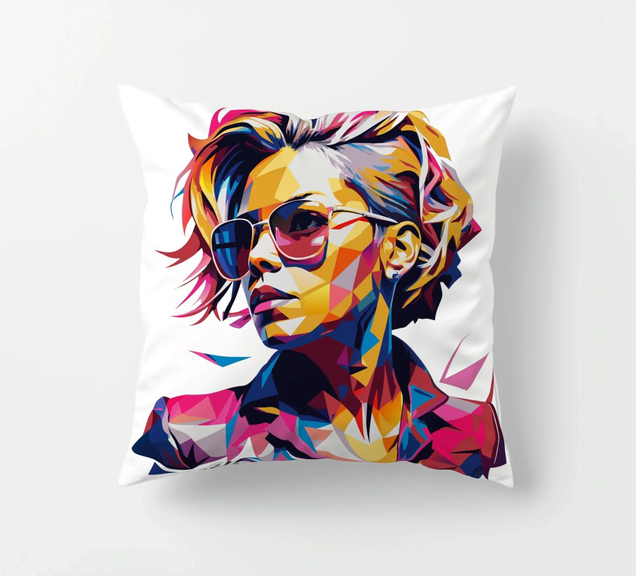 Alecia Beth Moore Portrait in WPAP Pop Art cuscino da vectorartnesia