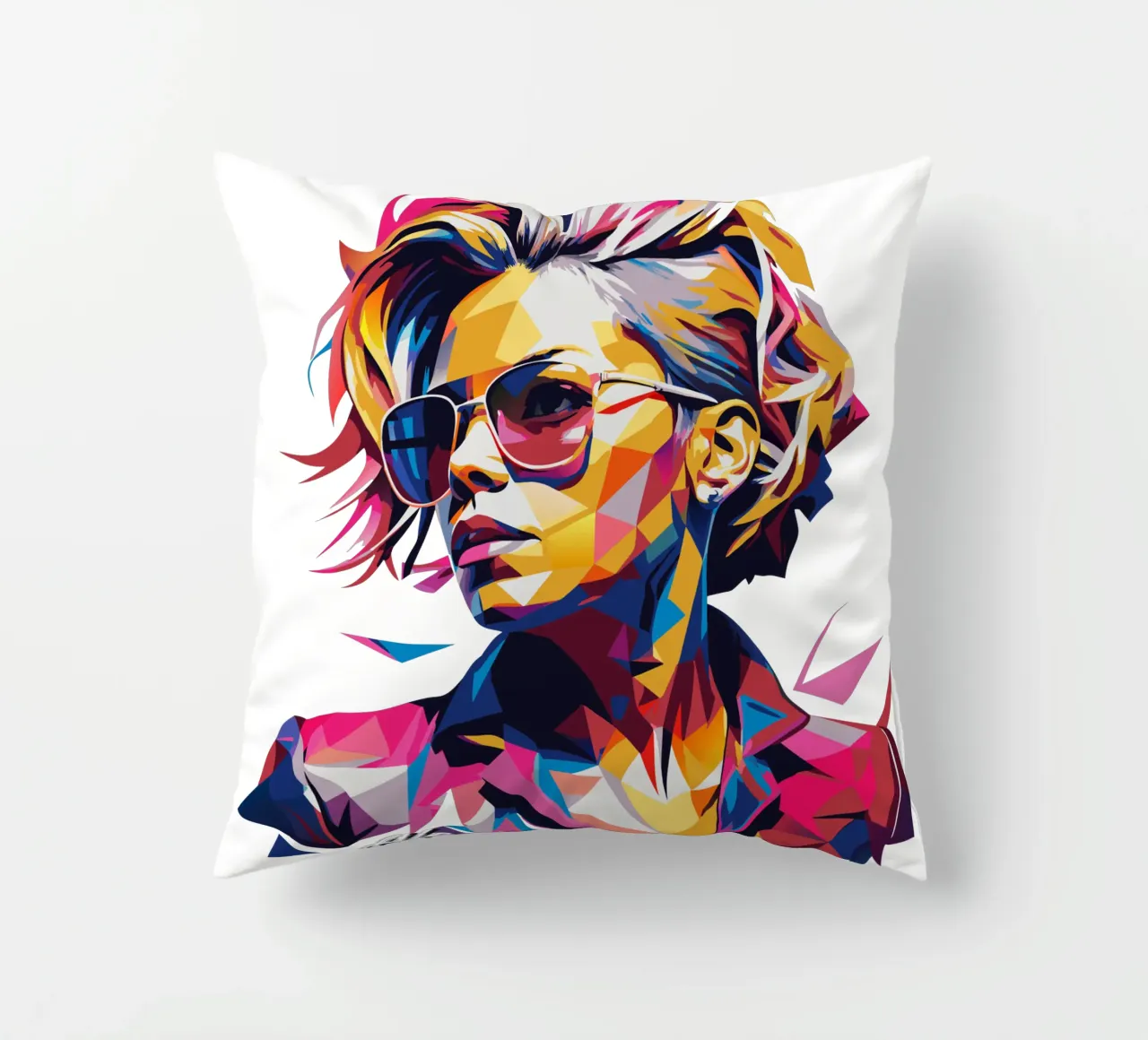 Alecia Beth Moore Portrait in WPAP Pop Art cuscino da vectorartnesia