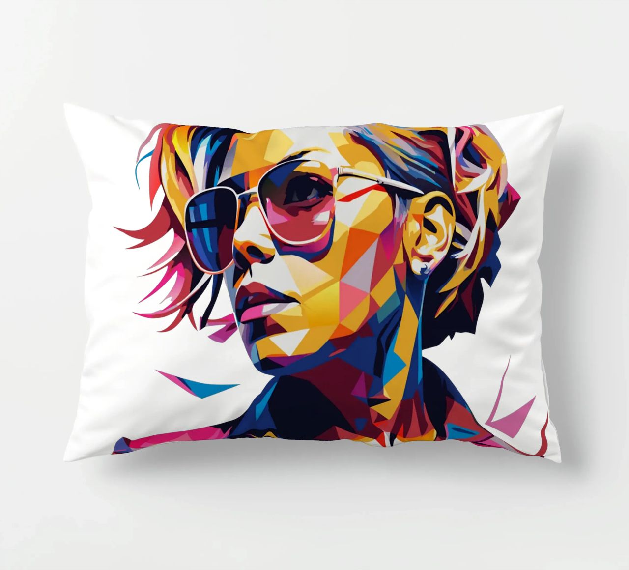 Alecia Beth Moore Portrait in WPAP Pop Art cuscino da vectorartnesia