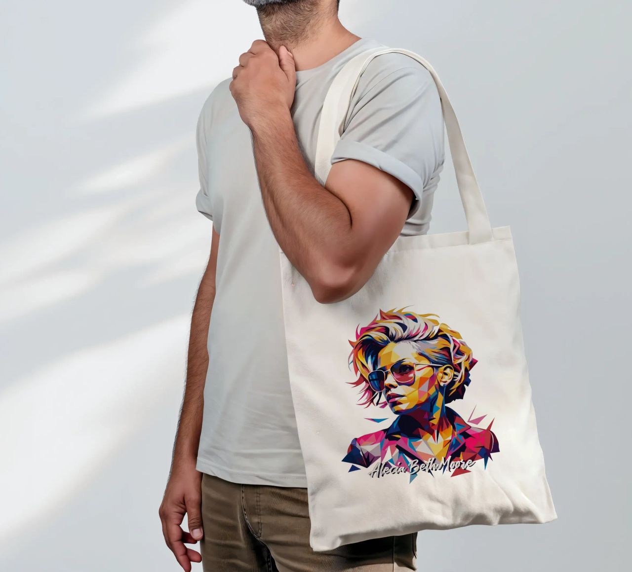 Alecia Beth Moore Portrait in WPAP Pop Art borsa in juta da vectorartnesia