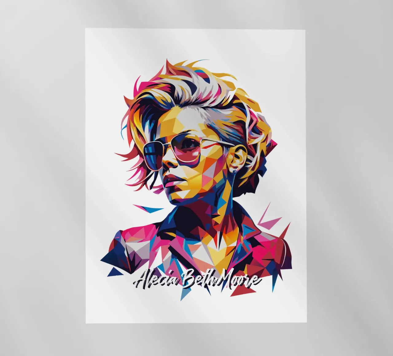 Alecia Beth Moore Portrait in WPAP Pop Art Backlit Folie von vectorartnesia
