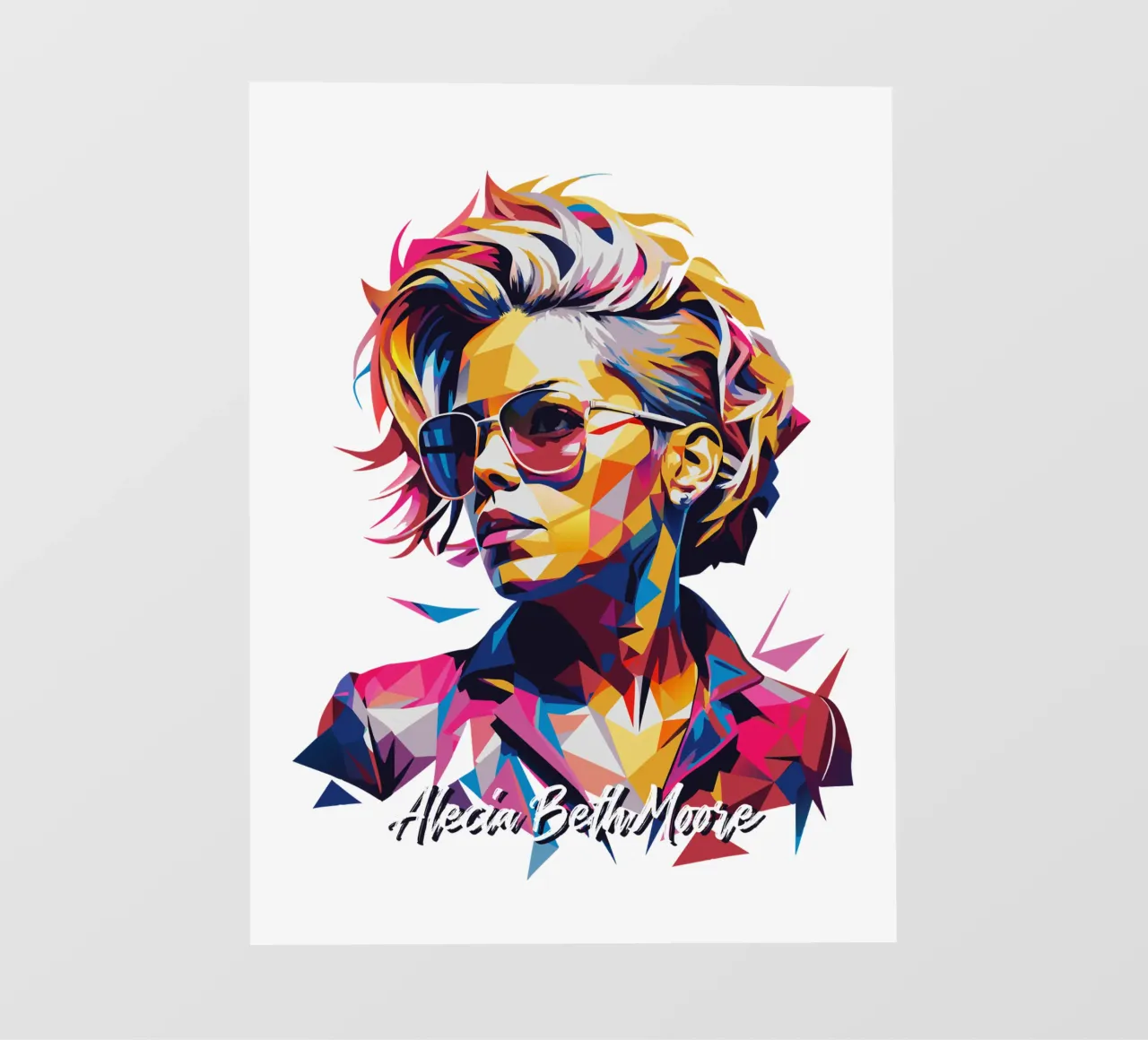 Alecia Beth Moore Portrait in WPAP Pop Art pellicola backlit da vectorartnesia