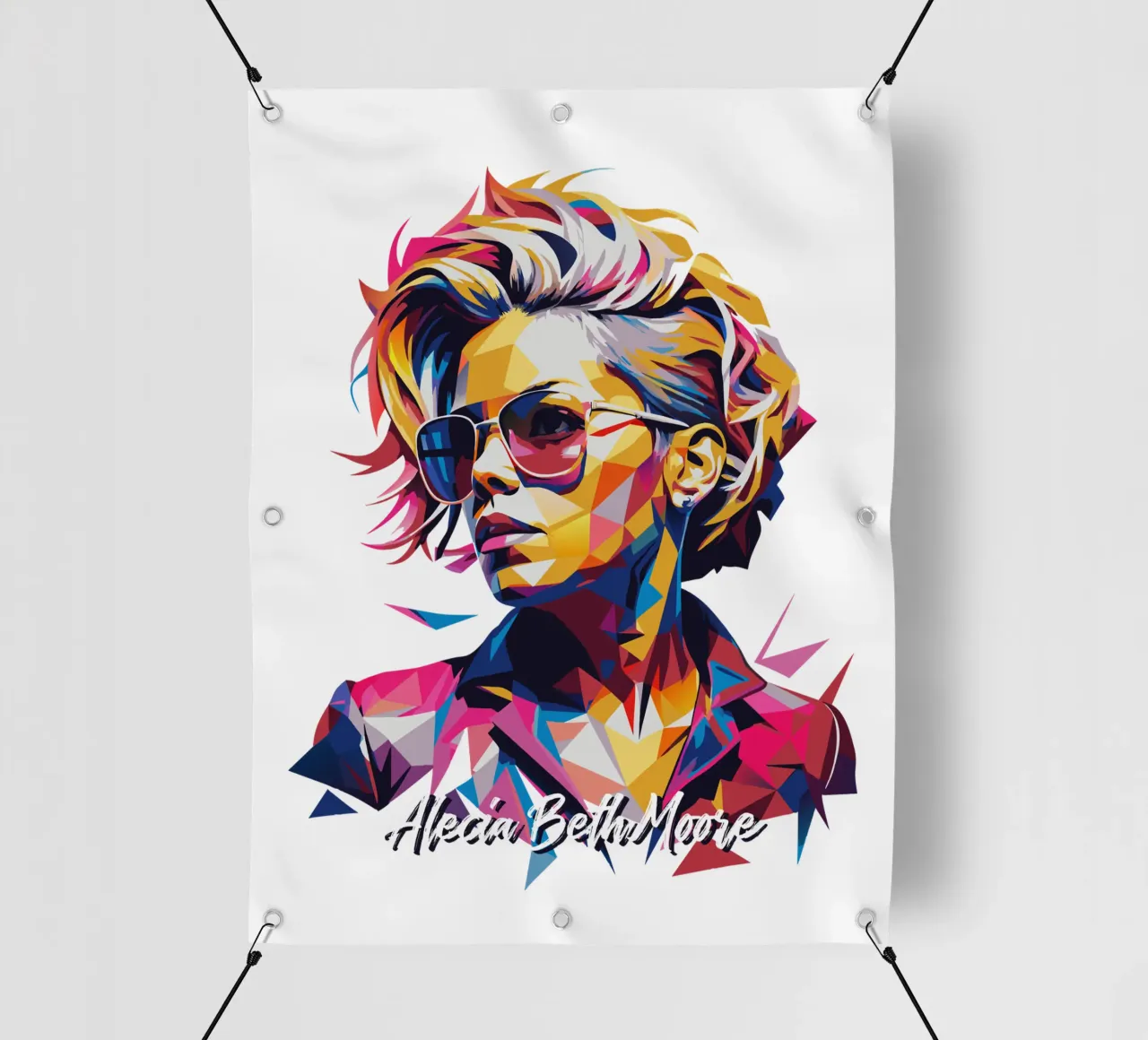 Alecia Beth Moore Portrait in WPAP Pop Art telo in pvc da vectorartnesia