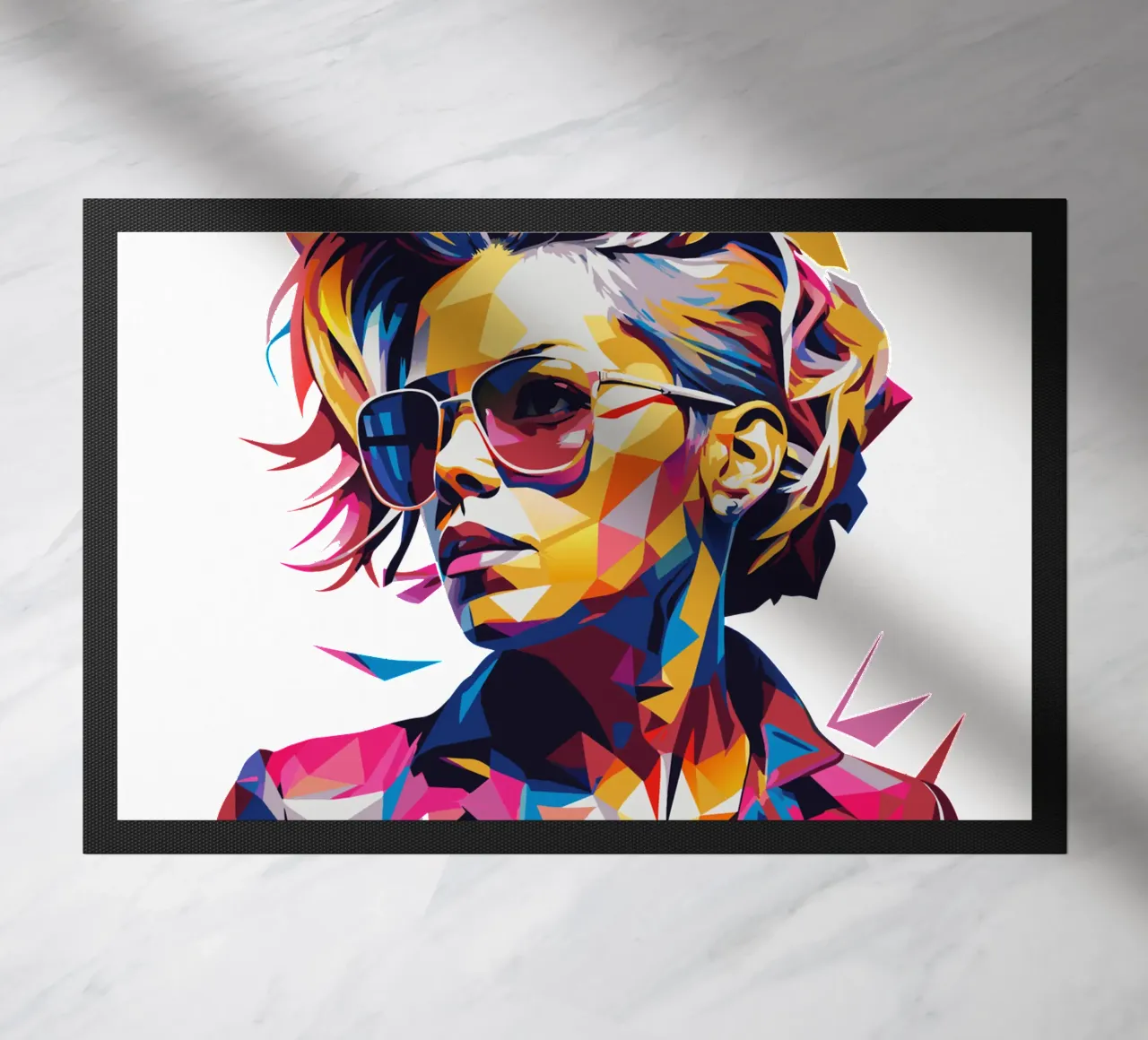 Alecia Beth Moore Portrait in WPAP Pop Art deurmat van vectorartnesia