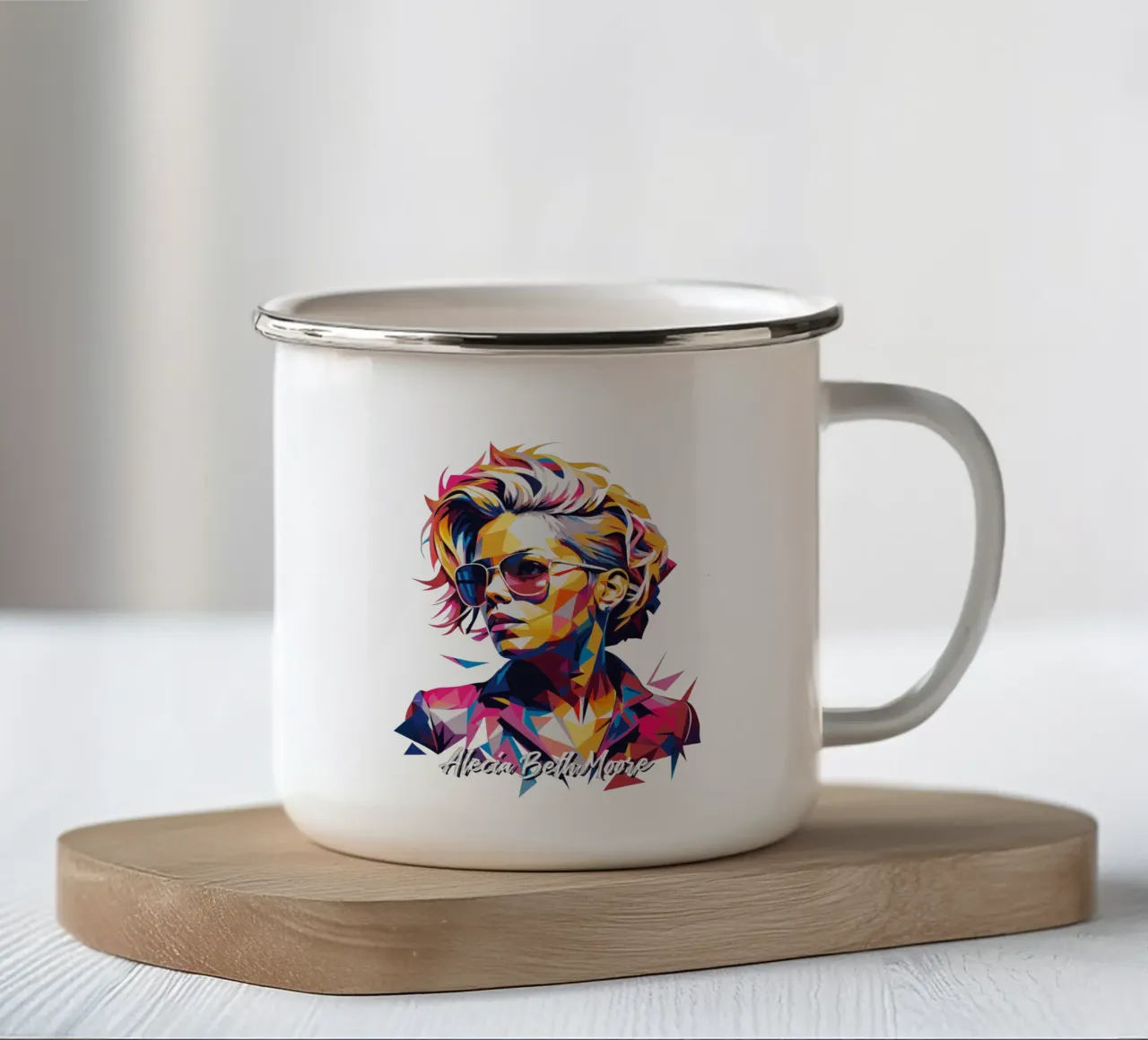 Alecia Beth Moore Portrait in WPAP Pop Art mug en émail de vectorartnesia
