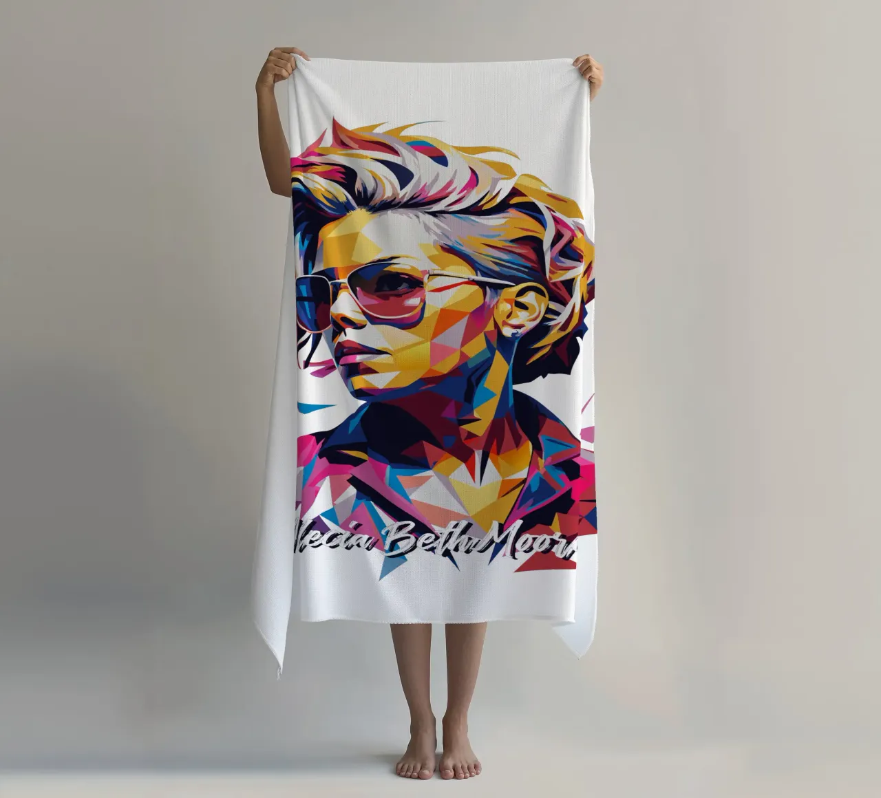 Alecia Beth Moore Portrait in WPAP Pop Art toalla de playa de vectorartnesia
