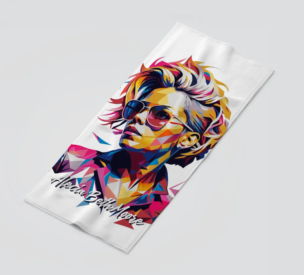Alecia Beth Moore Portrait in WPAP Pop Art Strandtuch von vectorartnesia