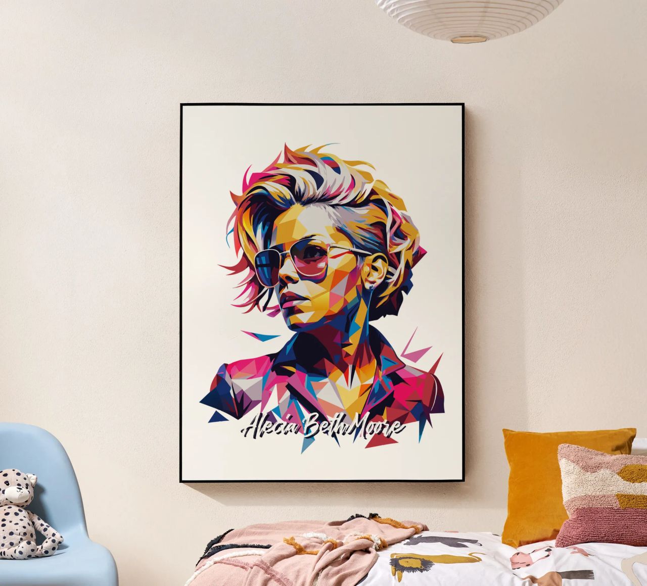 Alecia Beth Moore Portrait in WPAP Pop Art plexiglass da vectorartnesia