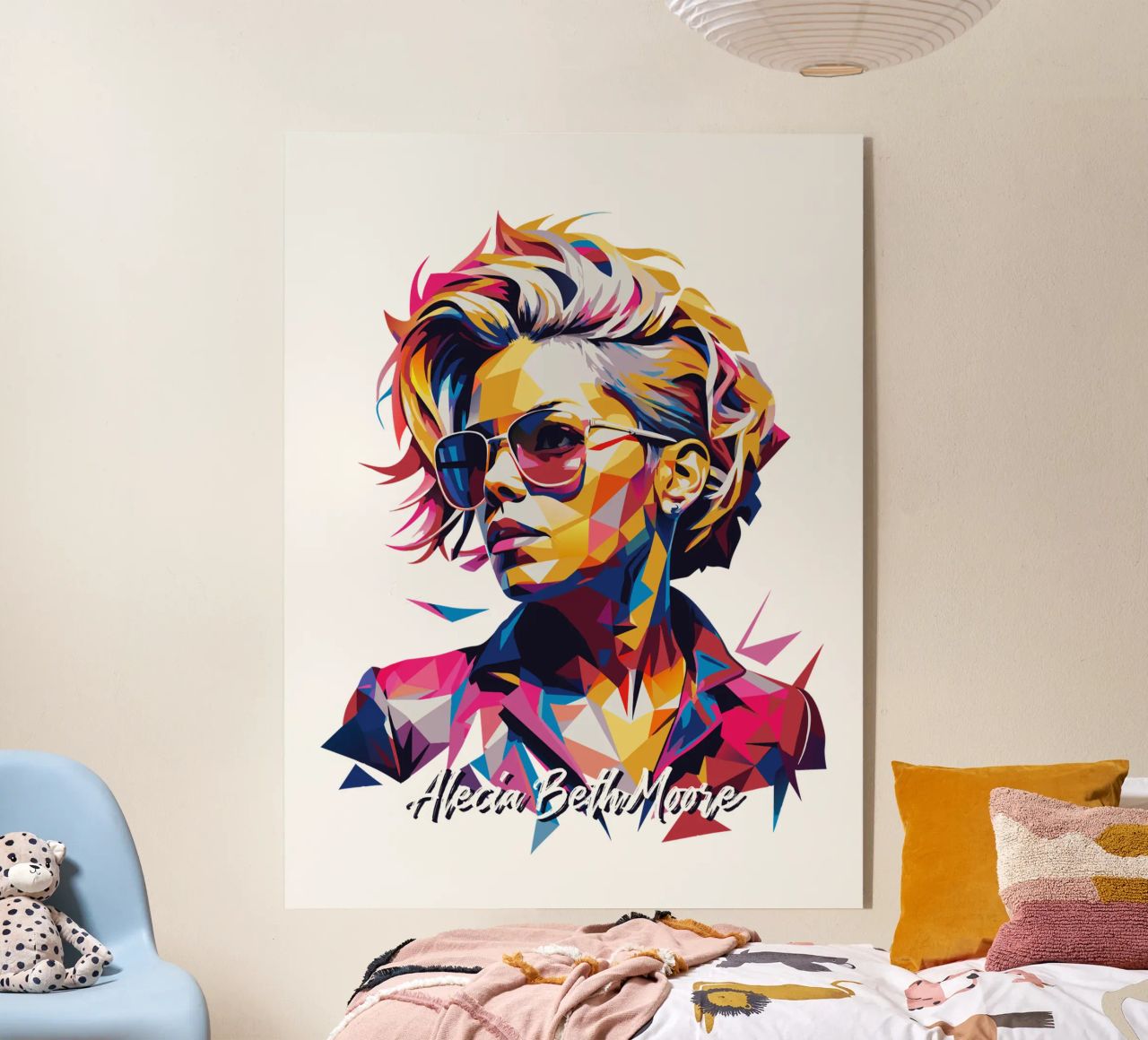 Alecia Beth Moore Portrait in WPAP Pop Art plexiglass da vectorartnesia