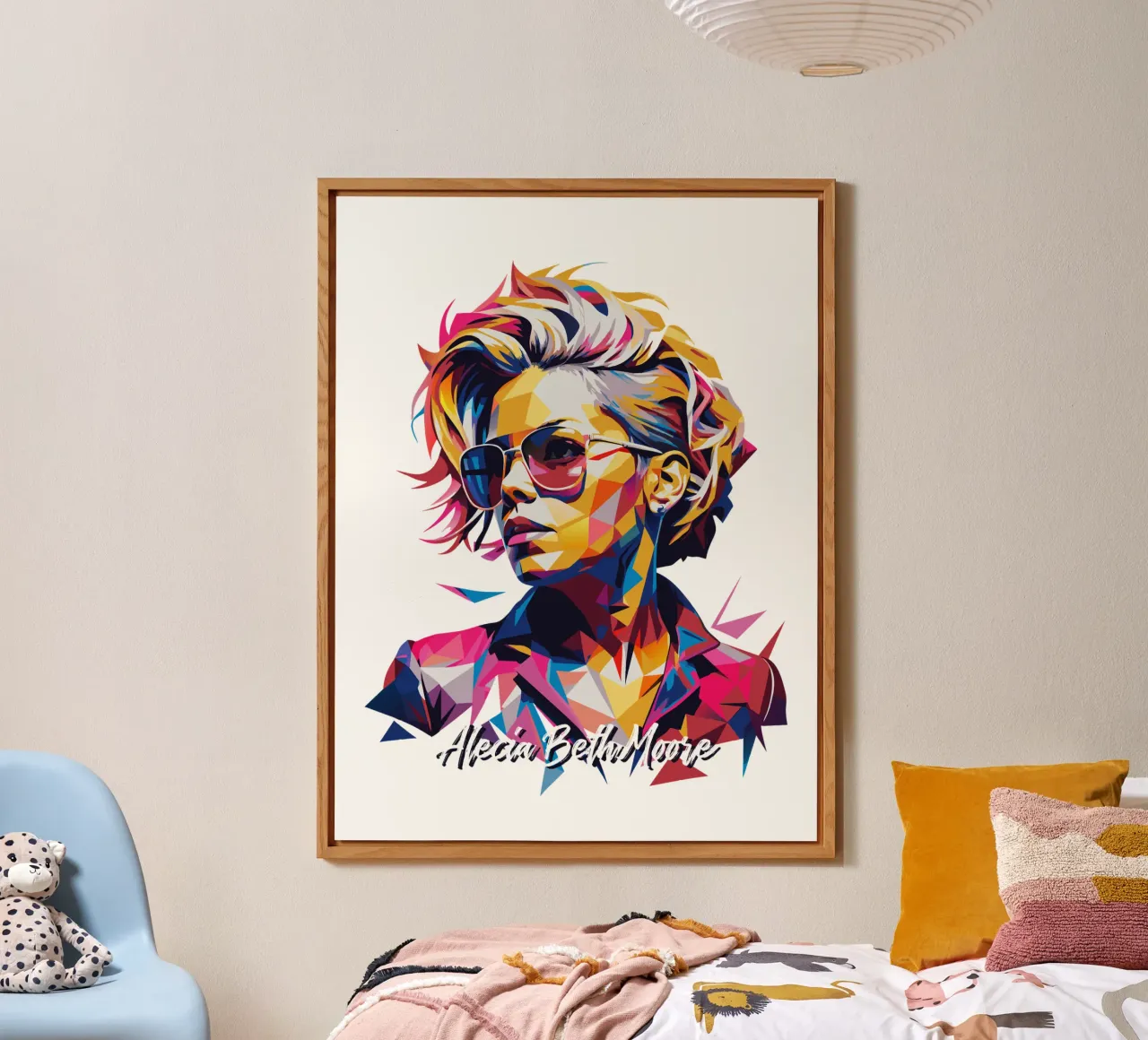 Alecia Beth Moore Portrait in WPAP Pop Art alluminio dibond da vectorartnesia