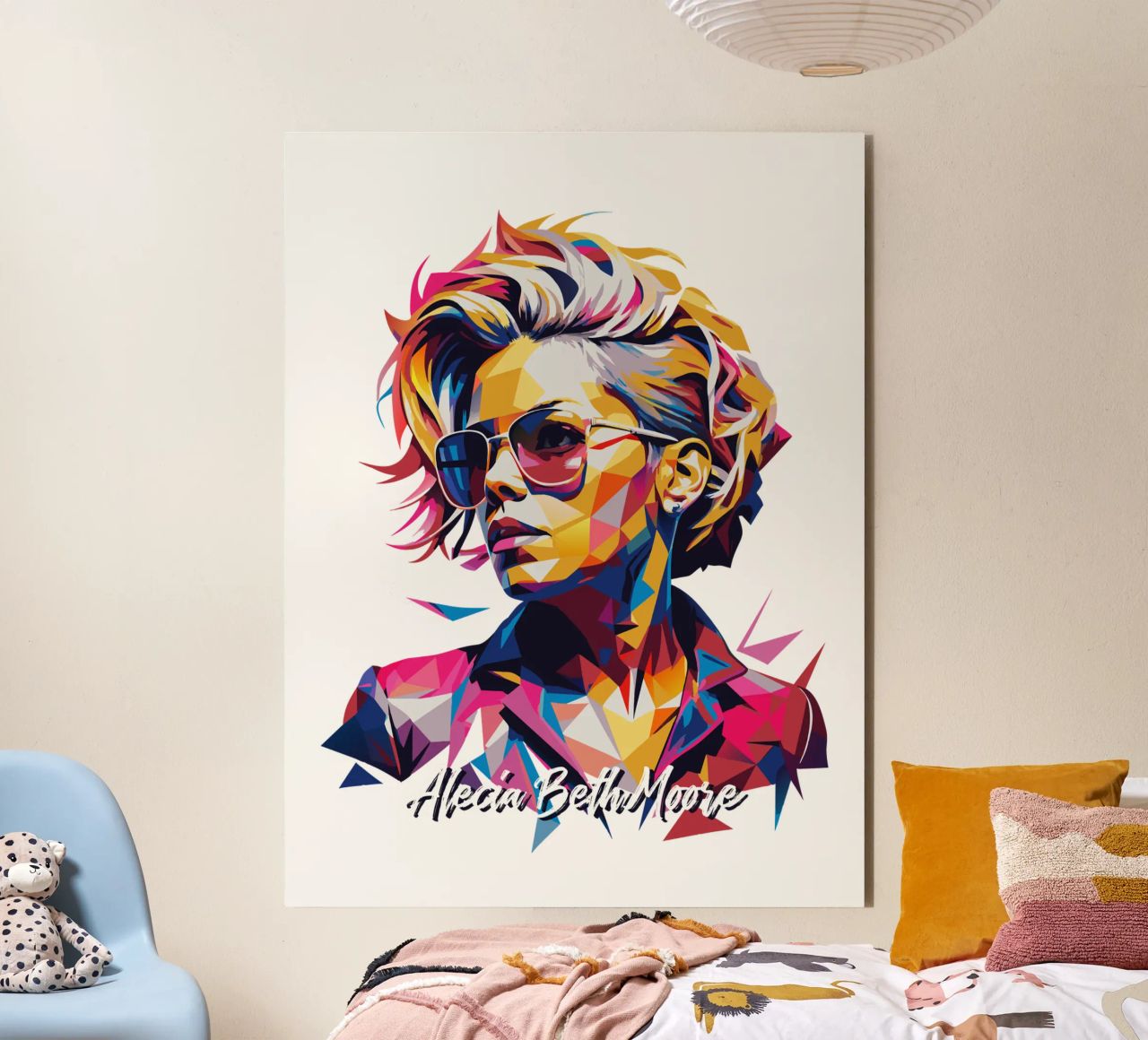 Alecia Beth Moore Portrait in WPAP Pop Art alluminio dibond da vectorartnesia