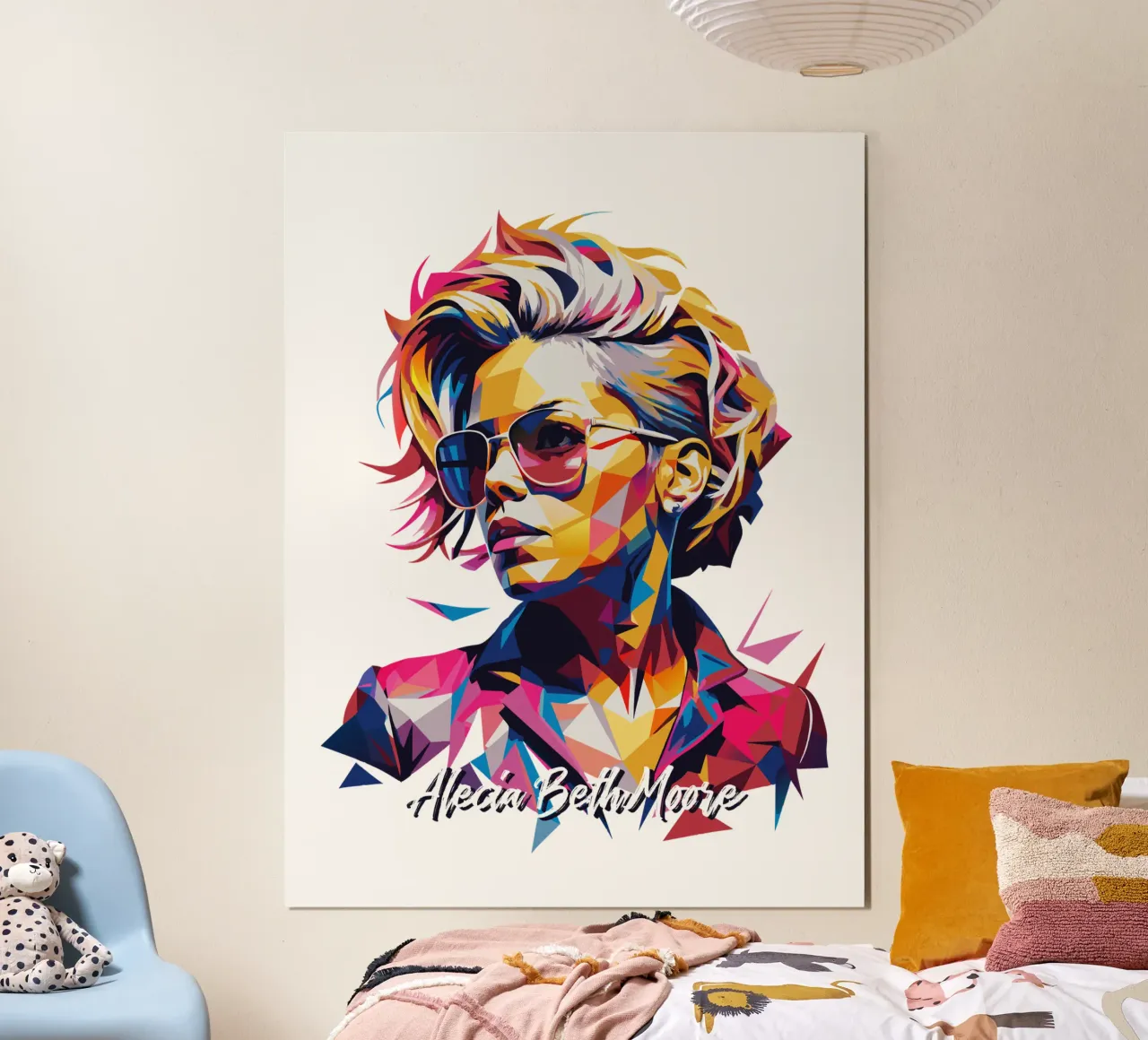 Alecia Beth Moore Portrait in WPAP Pop Art carta hahnemühle da vectorartnesia