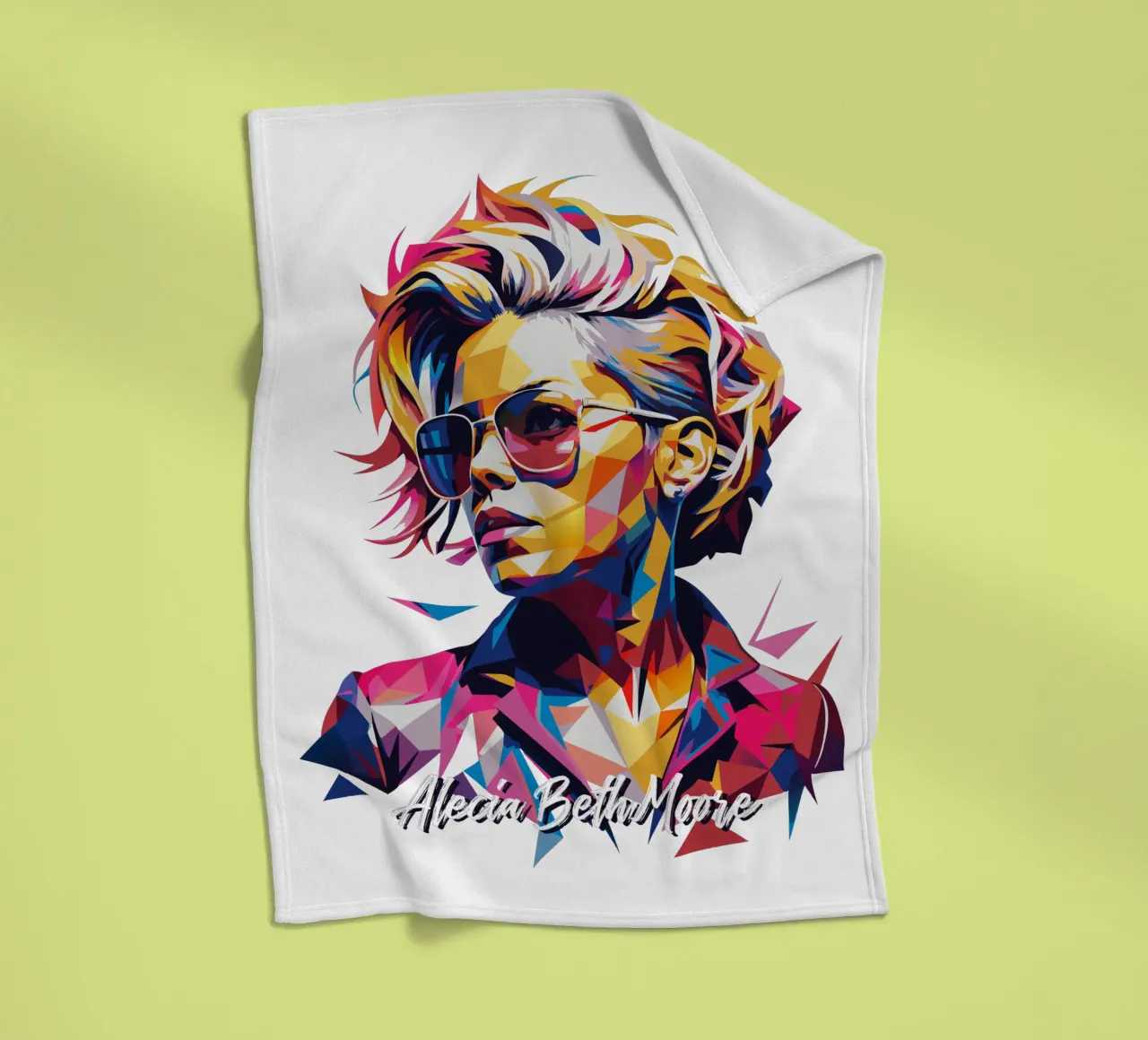 Alecia Beth Moore Portrait in WPAP Pop Art manta de franela de vectorartnesia